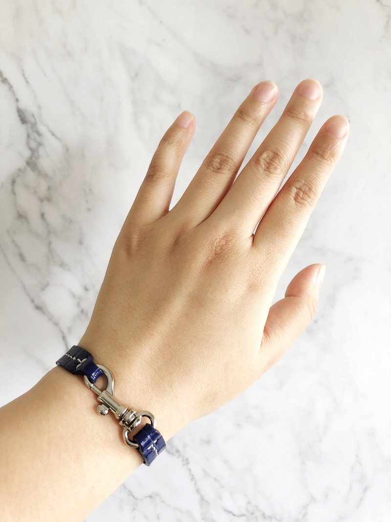 手工皮革 鱷魚皮 / 真皮 狗扣手環 | 頸環 - 手鍊/手環 - 真皮 