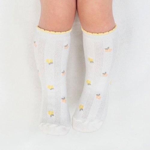 日安朵朵 Happy Prince 韓國製 Leshu小碎花輕薄透氣嬰兒童及膝襪