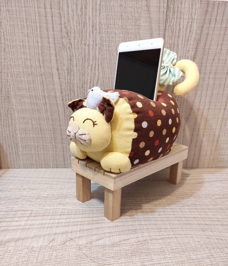 貓咪造型手機架,遙控器收納,擺飾 - 擺飾/家飾品 - 棉．麻 