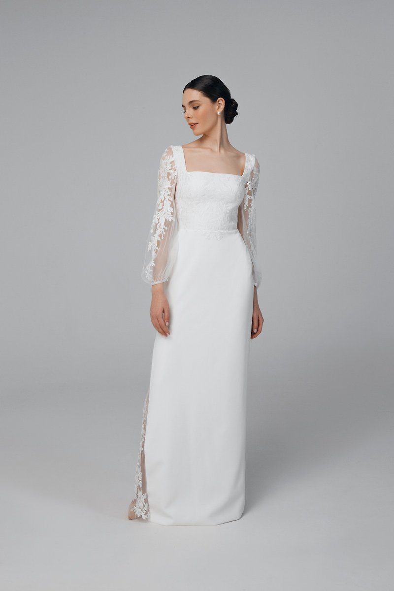 Other Materials Evening Dresses & Gowns - Crepe wedding dress | Leighton