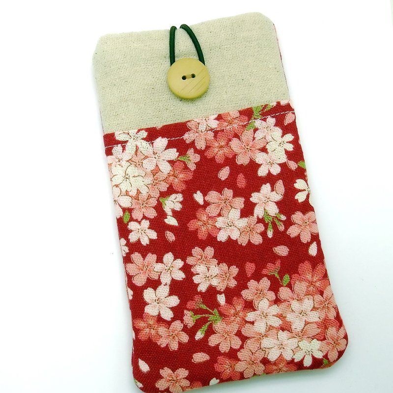 Customized phone bag, mobile phone bag, mobile phone protective cloth cover such as iPhone Huaer (P-219) - เคส/ซองมือถือ - ผ้าฝ้าย/ผ้าลินิน สีแดง