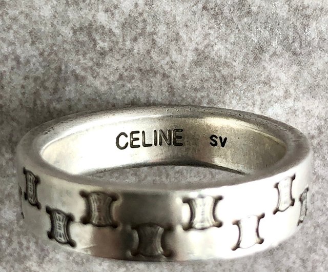 関税込◇CELINE HOMME◇トリオンフ シルバートーン リング