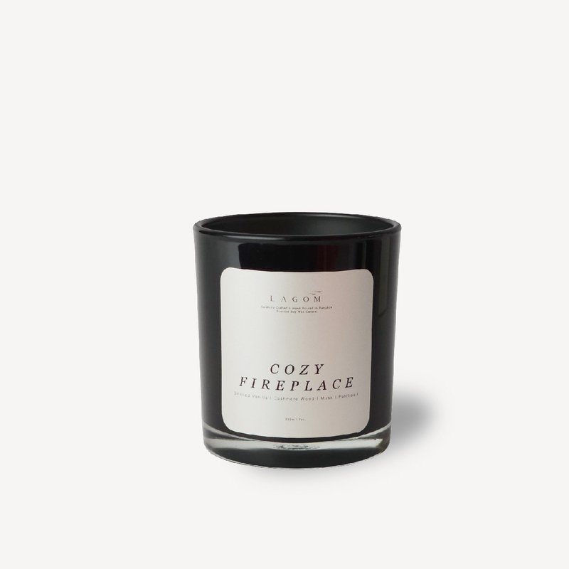 LAGOM Warm Fireside-Handmade Scented Candle 200ml - เทียน/เชิงเทียน - วัสดุอื่นๆ 