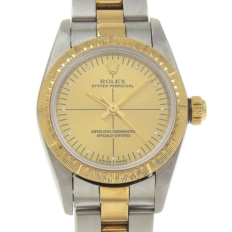 【日本直送】ロレックス ROLEX オイスターパーペチュアル 腕時計 cal.2230 Y番 76243 ゴールド 自動巻き レディース【中古】 - 女錶 - 不鏽鋼 金色