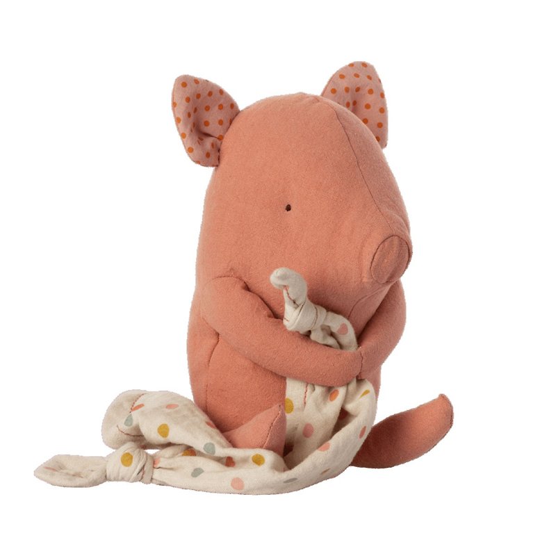 Lullaby friends, Pig - Stuffed Dolls & Figurines - Cotton & Hemp Pink