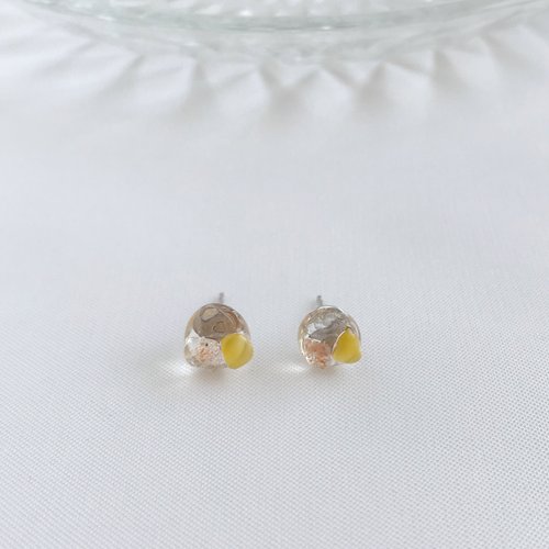 荷瑪水晶工作室 HEMA Crystal 隨性。天然 白水晶 黃碧玉 金太陽 招財 貼耳耳環 抗敏耳針 耳夾