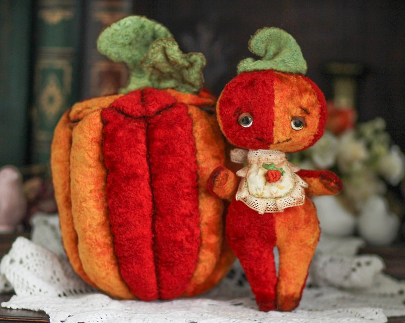 Other Materials Stuffed Dolls & Figurines Multicolor - Handmade Artist Collectible Teddy Bear OOAK toy gift halloween pumpkinhome decor