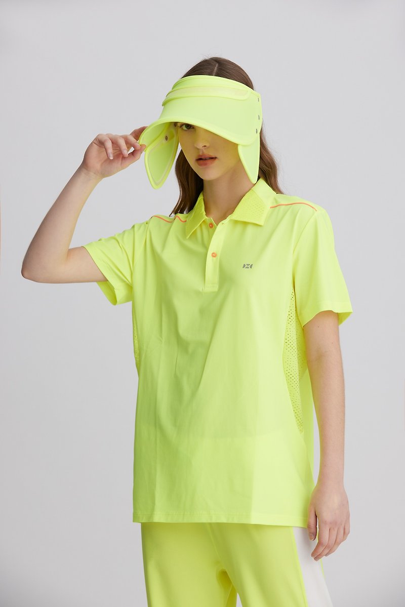 簡約標誌POLO衫-黃 - 女裝 上衣 - 聚酯纖維 黃色