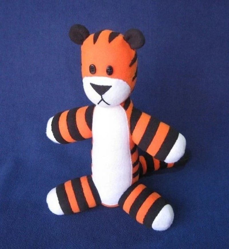 DIY Fabric Tiger, Kids Toys PDF, PDF Materials, Plush Tiger DIY. - Knitting, Embroidery, Felted Wool & Sewing - Cotton & Hemp Multicolor