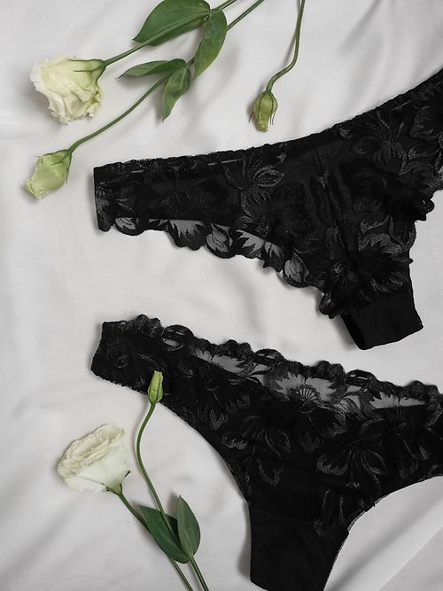 Floral lace brazilian panties - Cute lingerie - Women's sexy underwear -  Shop Marina V Lingerie Women's Underwear - Pinkoi