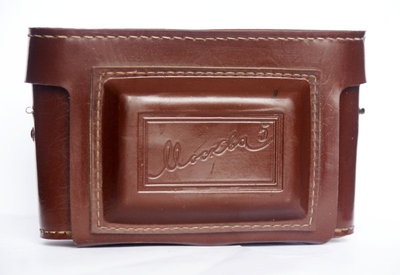 Moscow-5 Moskva-5 Moskwa-5 hard leather case camera bag KMZ USSR - 相機/拍立得/底片相機 - 真皮 咖啡色