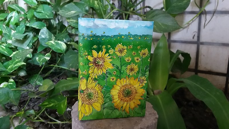 Hand-painted manuscript 2022 diary is to sunflower