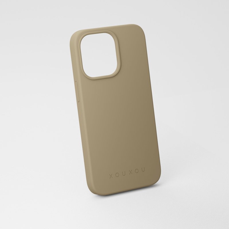 XOUXOU Phone Case - Taupe - เคส/ซองมือถือ - ซิลิคอน สีกากี