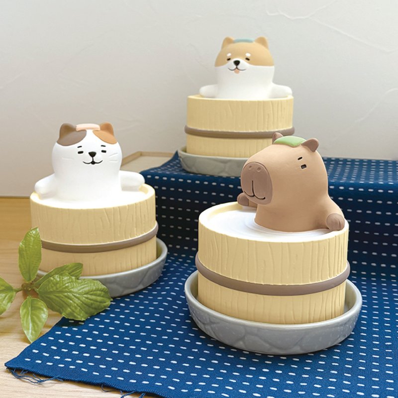 日本Decole 自然氣化加濕器 - 快樂風呂桶 - 擺飾/家飾品 - 陶 多色