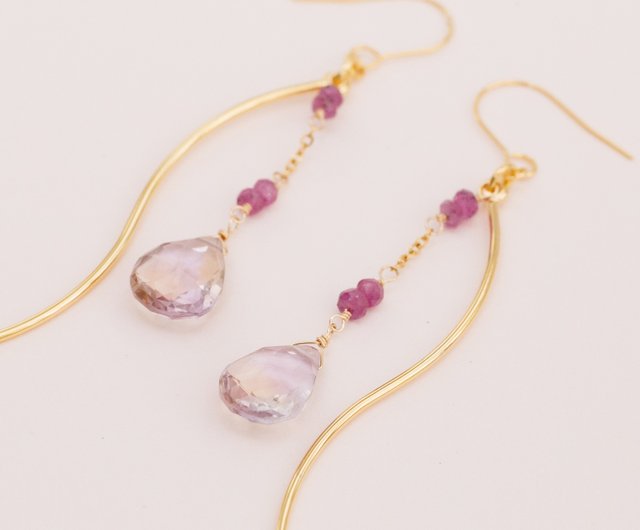 天然ルビーとアメトリンのピアスチャーム·͜· ︎︎ 商品詳細 ｜ JEWELRY