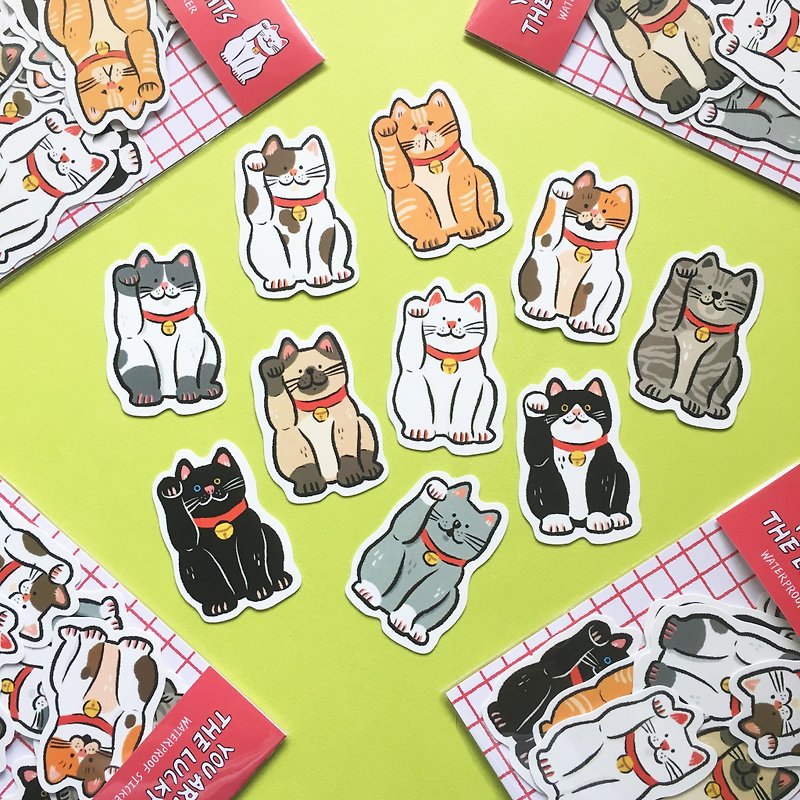 Cats are lucky cats / sticker set - สติกเกอร์ - กระดาษ 