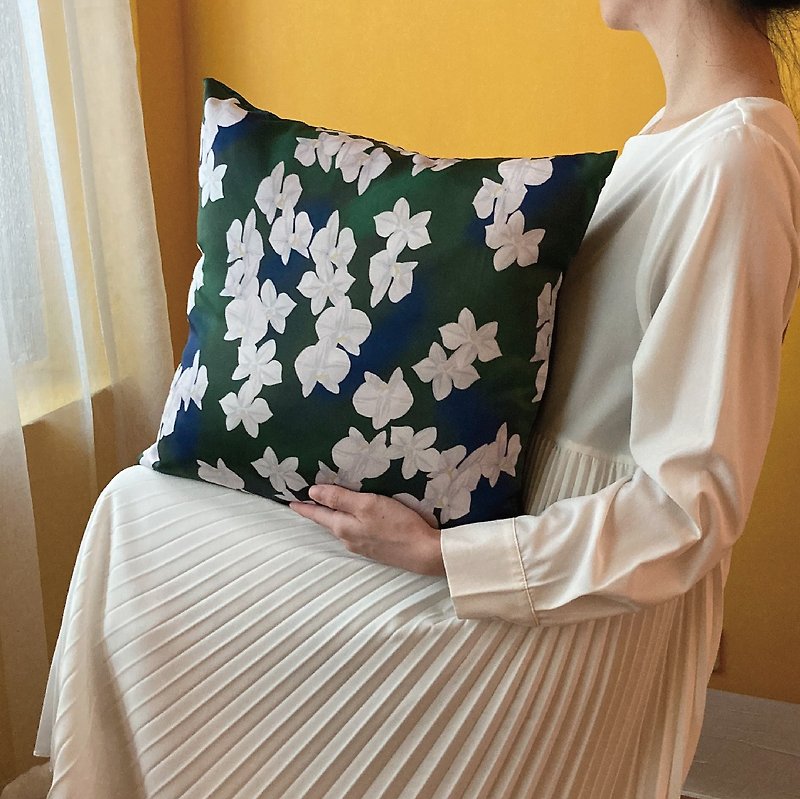 [Customized] Large Pillowcase + Pillow Heart_Matte Satin/Printing/Floral/Pillow - Pillows & Cushions - Polyester Green
