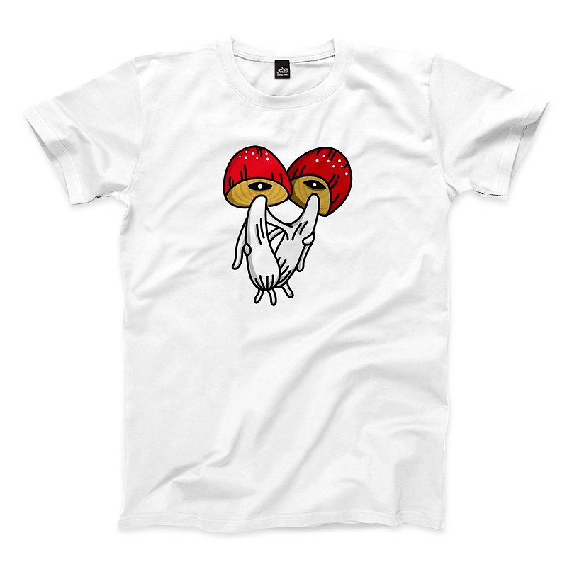 Huobao Mushroom-Mushroom-ホワイト-中立Tシャツ - Tシャツ メンズ - コットン・麻 ホワイト