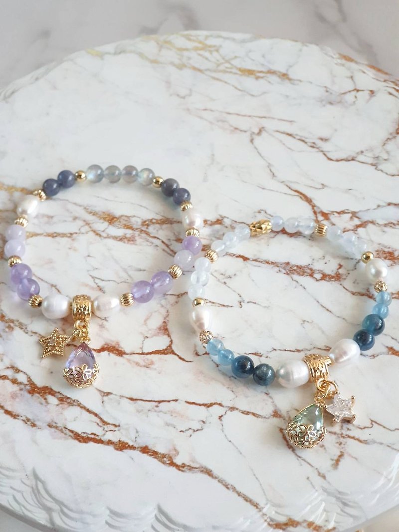 Everyday is sunny-mermaid's tears series-jewelry bracelet-natural stone-natural crystal-customized gift - Bracelets - Crystal Purple