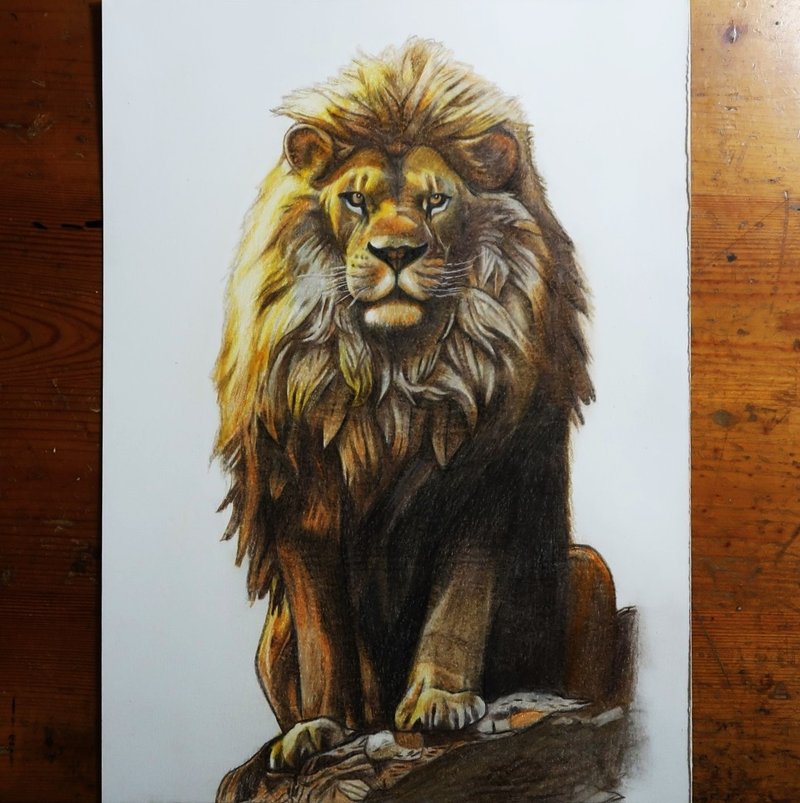 1.獅子畫(上架作品)  2.客製畫  3.縮時攝影 - 似顏繪/客製畫 - 紙 橘色