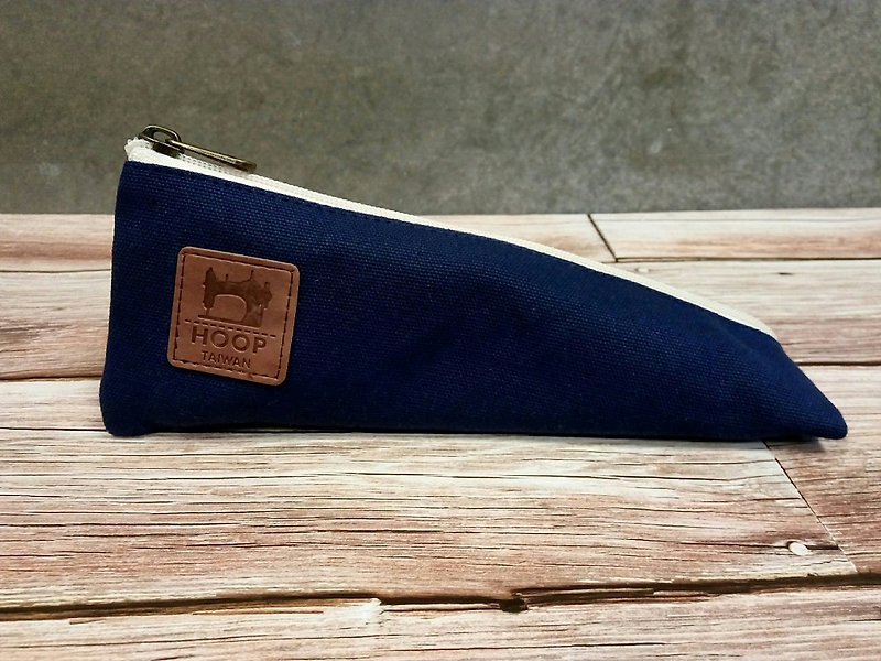 Designer Pencil Case - Navy Blue Essentials - Pencil Cases - Cotton & Hemp Blue
