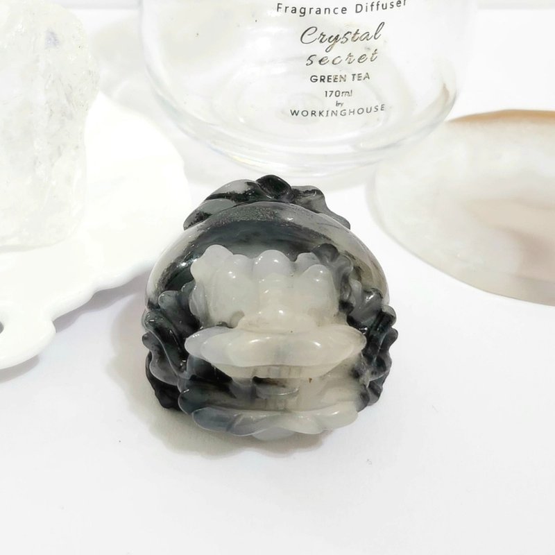 水墨和田玉龍龜/招財/避邪擋煞之水晶 - 擺飾/家飾品 - 水晶 黑色