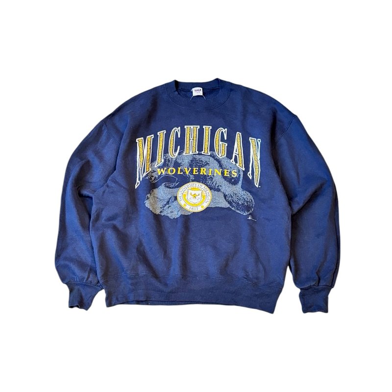 Vintage University of Michigan Sweatshirt - เสื้อฮู้ด - ผ้าฝ้าย/ผ้าลินิน หลากหลายสี