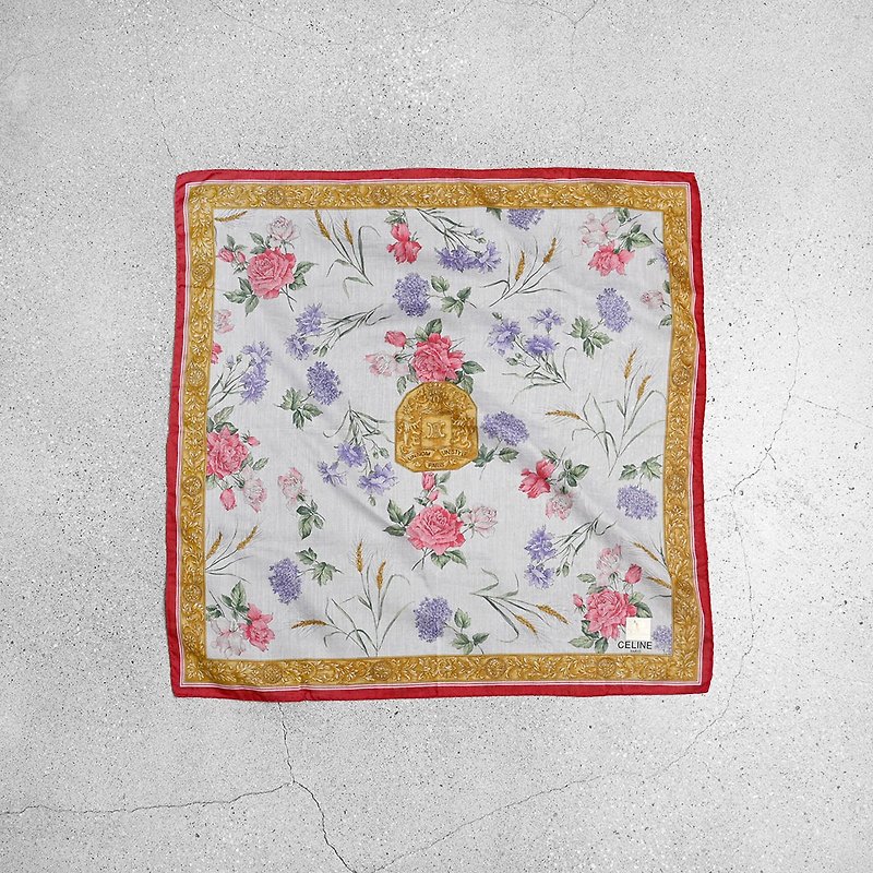 Vintage Celine Scarf - Handkerchiefs & Pocket Squares - Cotton & Hemp White