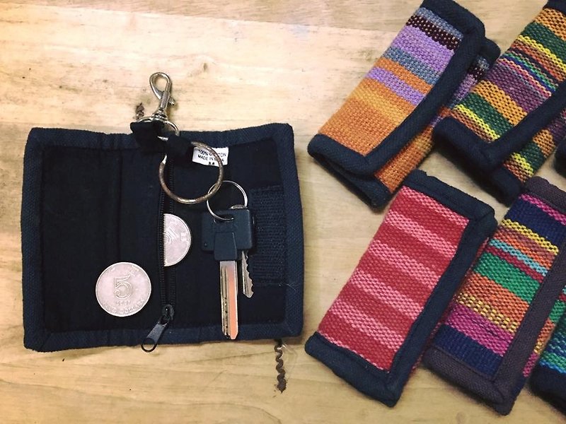Earth.er Shu Nepal national wind hand-woven change key cases - Coin Purses - Other Materials 