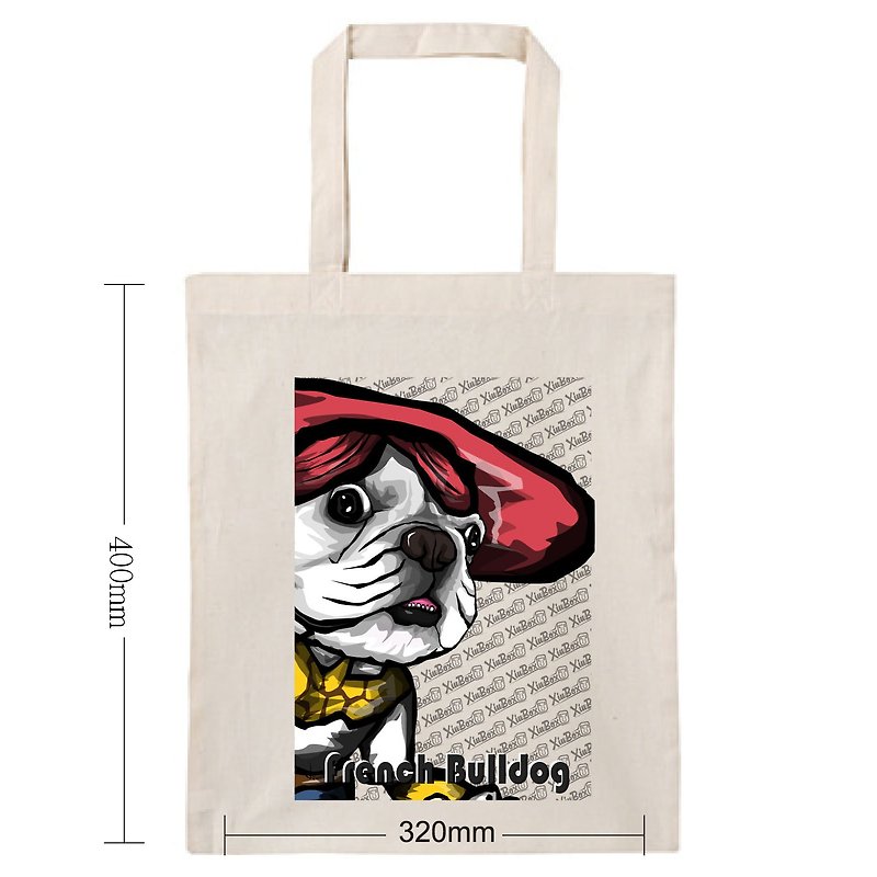 Cotton & Hemp Handbags & Totes - Tracy Toy Story French Fighting Dog Illustration Original Design Eco Bag Canvas Bag Shopping Bag