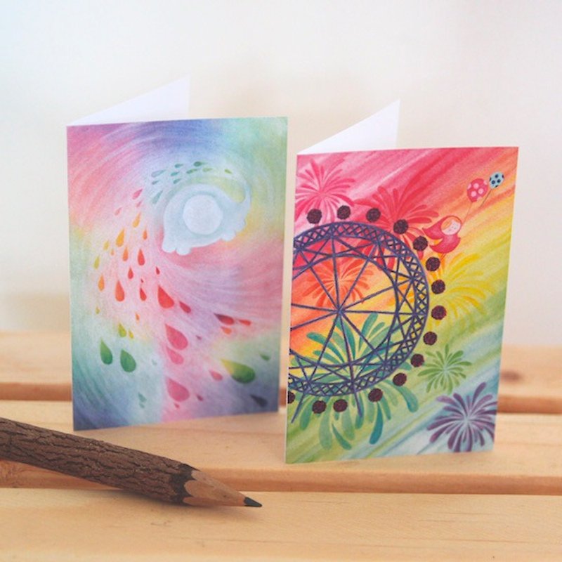 Cristo Illustrated Forest - Universal Mini Card (2 in) - การ์ด/โปสการ์ด - กระดาษ หลากหลายสี