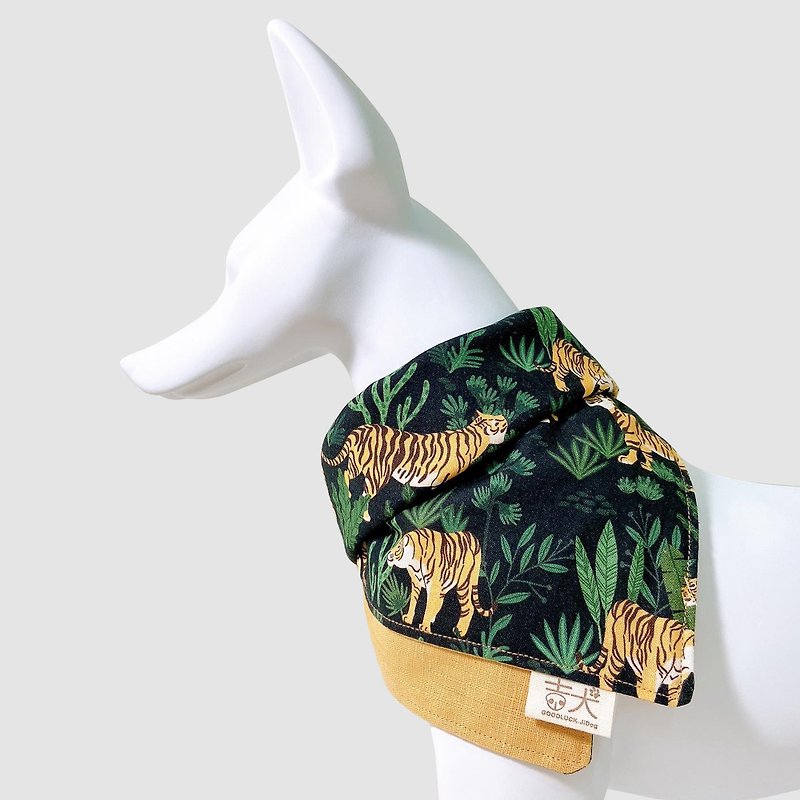 Dog Bandana - Tiger - Clothing & Accessories - Cotton & Hemp Multicolor