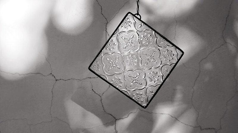 Haitang Glass Flower- Coaster Storage Mat Hanging Decoration Glass Inlay - Coasters - Glass Transparent