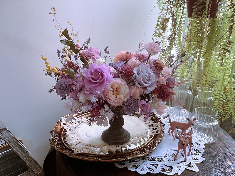Rococo purple mist in Paris. Dry flower immortal pot flower. Opening ceremony - Dried Flowers & Bouquets - Plants & Flowers Purple