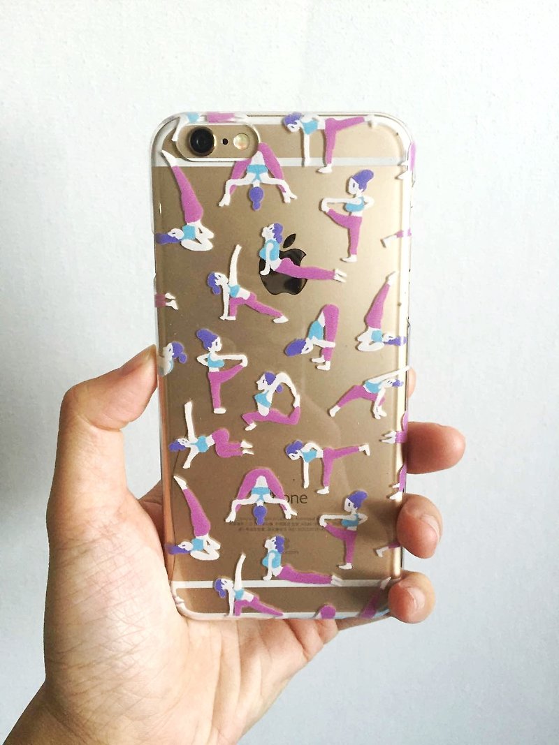 Yoga Poses Clear iPhone7 Case, Personalized Illustration Phone Case, Gift for Yoga Lovers, Gift Under 30 - เคส/ซองมือถือ - พลาสติก สีเงิน