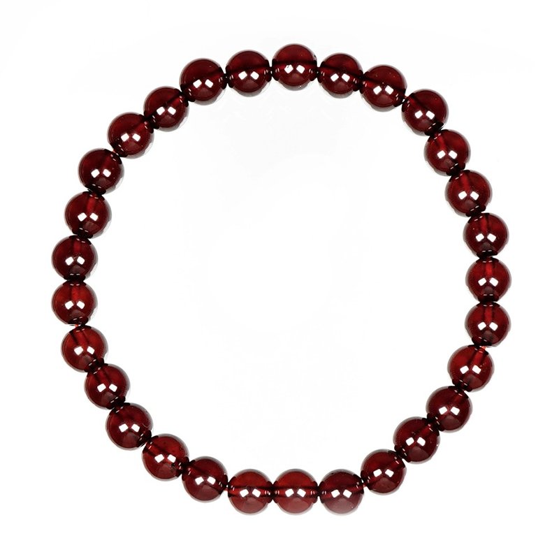 【正佳珠寶】石榴石 頂級透紅石榴 6mm 石榴石手珠 - 手鍊/手環 - 半寶石 多色