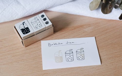 WLEKD studio 珍珠奶茶套色印章組