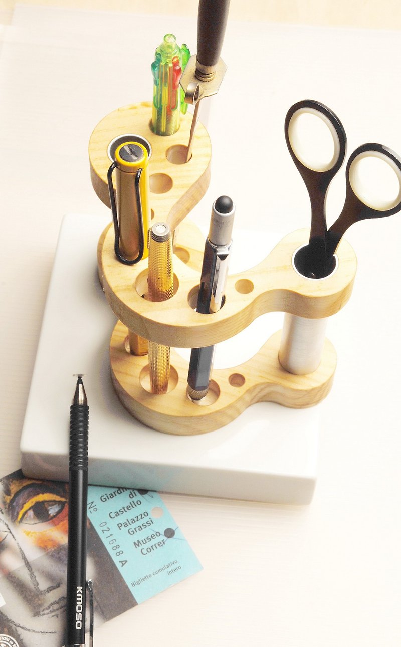 pen stand, pinewood rack for stationery - กล่องใส่ปากกา - ไม้ก๊อก 