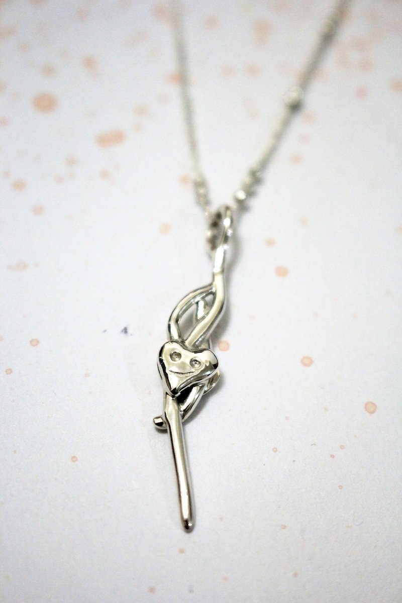 Exclusive Order - love in the hearts (925 Silver) - Necklaces - Other Metals Gray