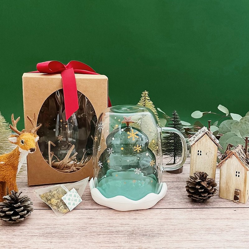 | 聖誕禮物・獨家禮盒 | 德國茶+許願星聖誕樹玻璃隔熱杯交換禮物 - 茶葉/漢方茶/水果茶 - 新鮮食材 