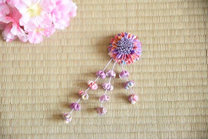 Tassel flower hairpin Korean models - เครื่องประดับผม - ผ้าฝ้าย/ผ้าลินิน สีน้ำเงิน
