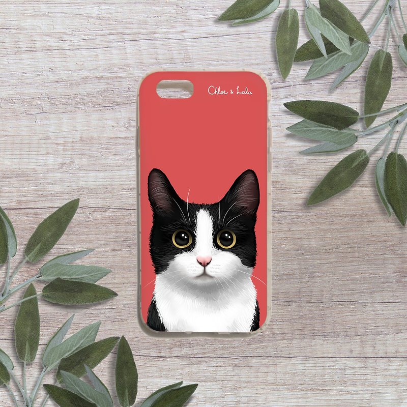 Classic Wang Meow Mobile Phone Case / Air Compression Case-Black and White Cat - เคส/ซองมือถือ - พลาสติก 