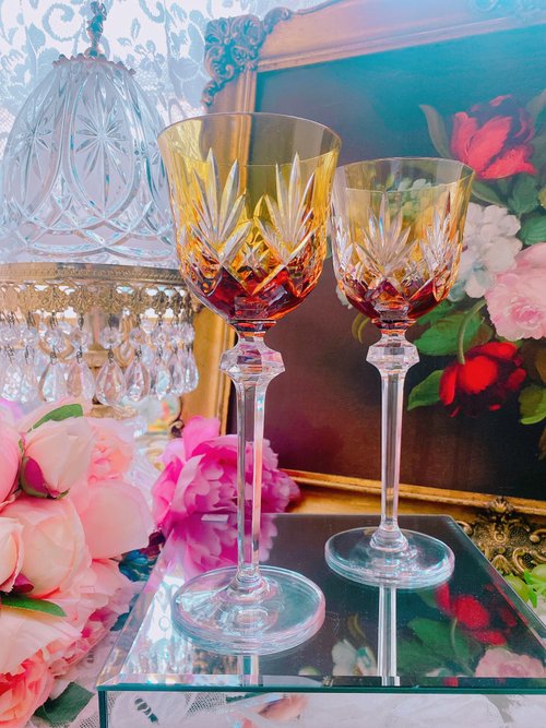 アンティークグラス LENOX クリスタルガラス 金彩エッチング ハイボール 6客セット