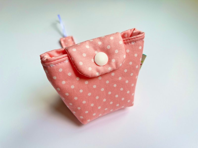 Cotton & Hemp Baby Bottles & Pacifiers Pink - Pacifier Clip Pacifier Storage Bag Combination Pink White Dot