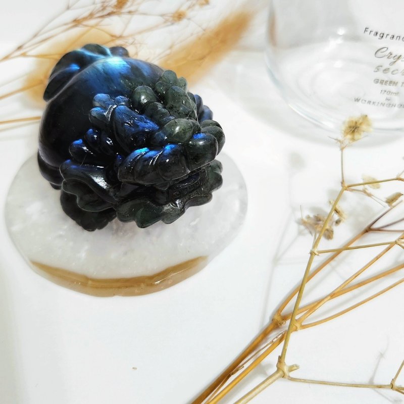 強藍光拉長石龍龜 - 擺飾/家飾品 - 水晶 藍色