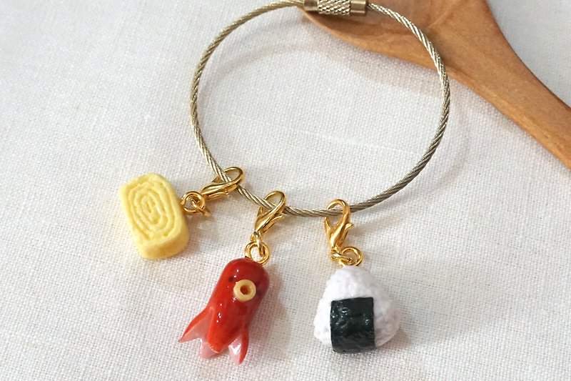 Memories are full of Japanese lunch when the food key ring | simulation of food clay small pendant - Keychains - Clay Multicolor