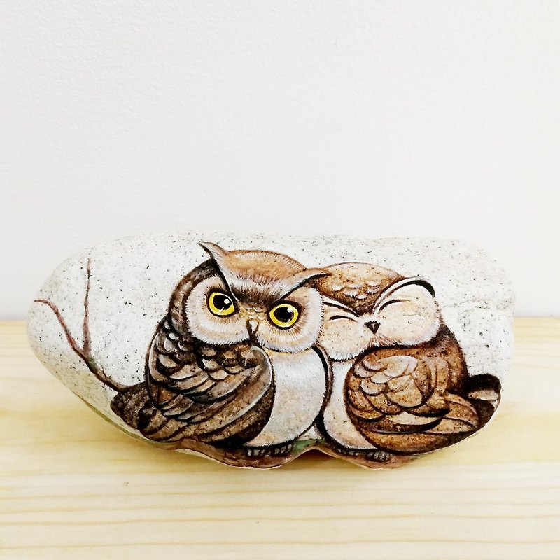 Owl Stone Art. - Posters - Stone Brown