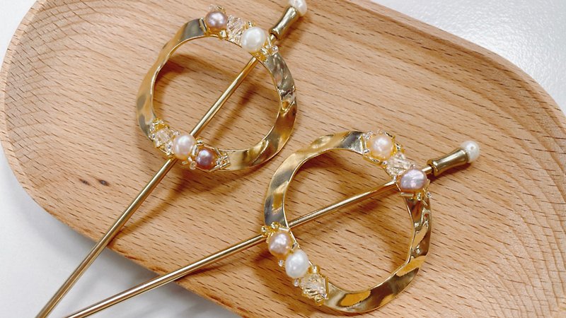 Pearl Glitter Hairpin - Hair Accessories - Other Metals Gold