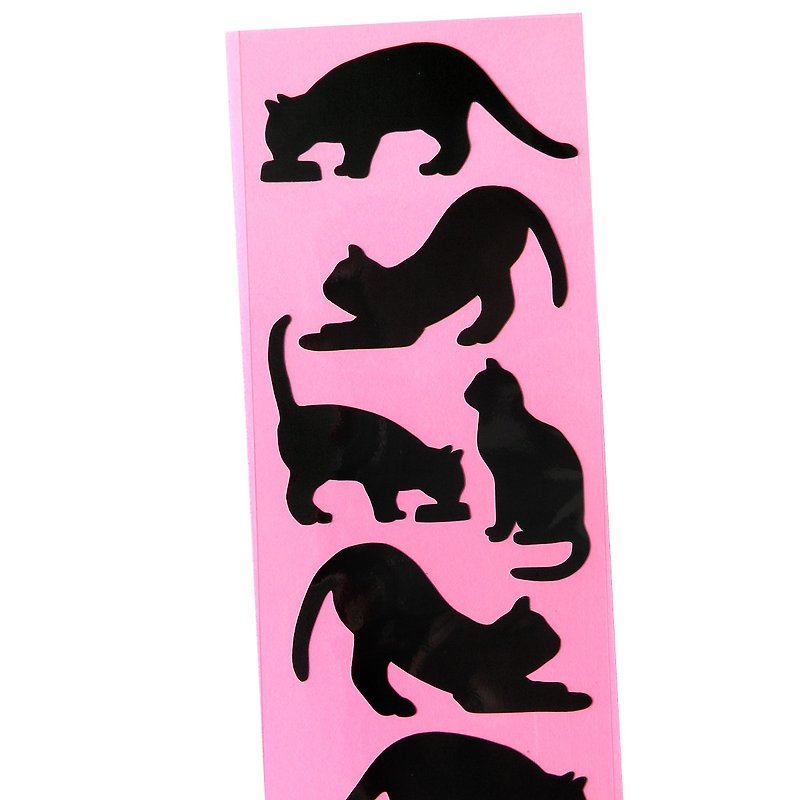 Cat Stickers (249L) - สติกเกอร์ - วัสดุกันนำ้ สีดำ