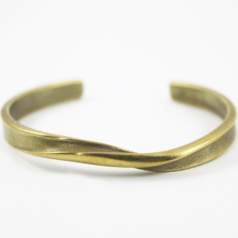 Large infinite fine plate without forging brass bracelet - Bracelets - Other Metals Gold